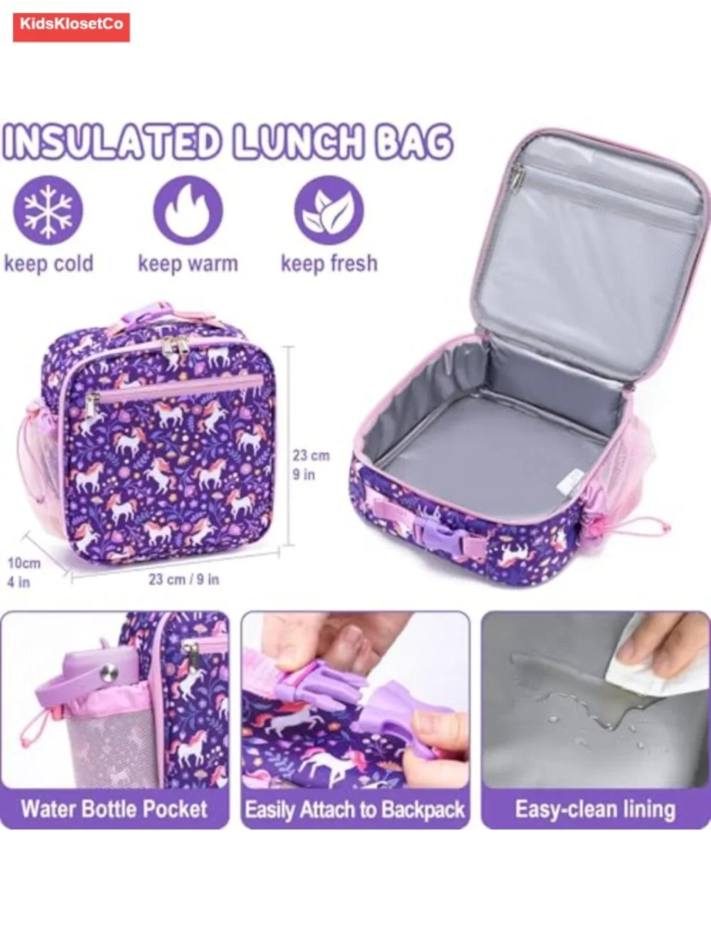 Kids Bento Lunch Box Leakproof with Thermo & Utensils
